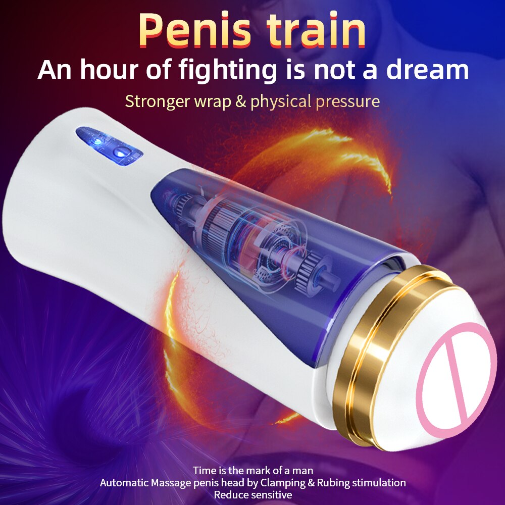 อัตโนมัติชาย Masturbator Cup Space Masturbation แฮนด์ฟรี Stroker 3ที่มีประสิทธิภาพ Thrusting โหมดจริงช่องคลอดช่องคลอดเพศของเล่นสำหรับผู้ชาย - buysextoyth