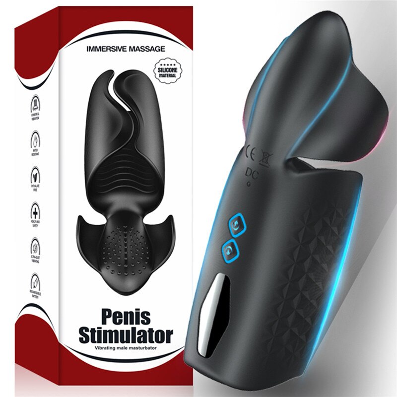 อมควยชาย Masturbator สำหรับผู้ชายอวัยวะเพศชาย Delay Trainer ไฟฟ้า Pulse Vibrator อัตโนมัติ Oral Climax Glans นวดหีของเล่น - buysextoyth