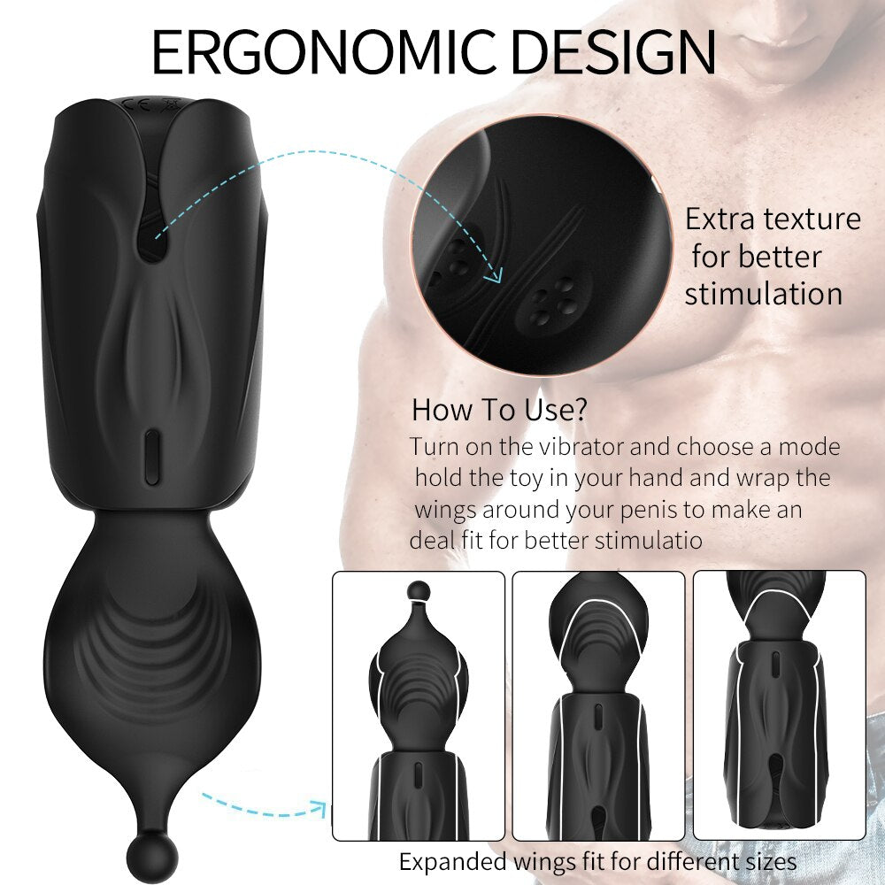 อมควยชาย Masturbator สำหรับผู้ชายอวัยวะเพศชาย Delay Trainer ไฟฟ้า Pulse Vibrator อัตโนมัติ Oral Climax Glans นวดหีของเล่น - buysextoyth