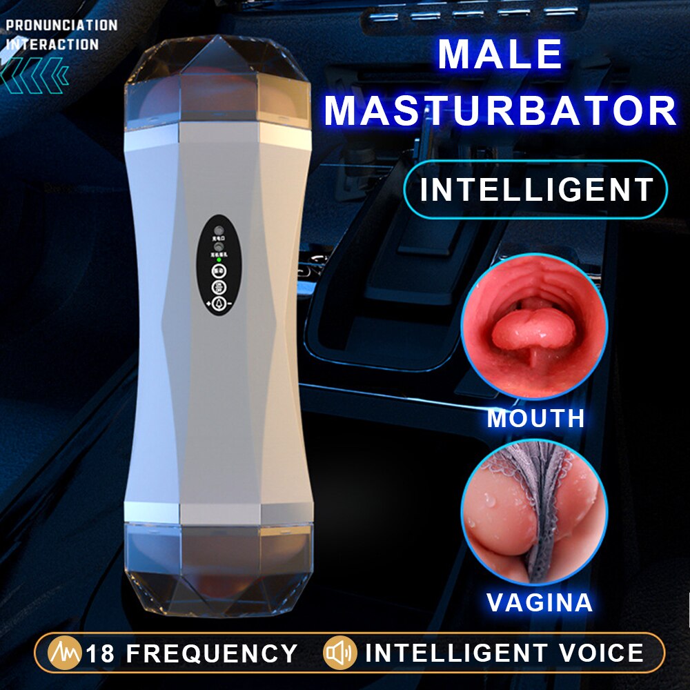 ชาย Masturbator สำหรับอัจฉริยะเสียง Oral Sex Vibrators ชะลอการ Exerciser Man เซ็กซ์ทอยผู้ใหญ่ Masturbation ถ้วย - buysextoyth