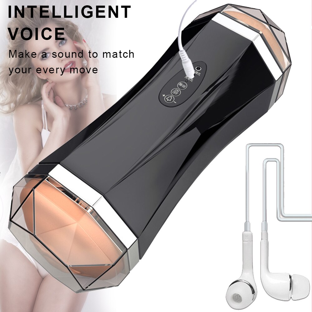 ชาย Masturbator สำหรับอัจฉริยะเสียง Oral Sex Vibrators ชะลอการ Exerciser Man เซ็กซ์ทอยผู้ใหญ่ Masturbation ถ้วย - buysextoyth