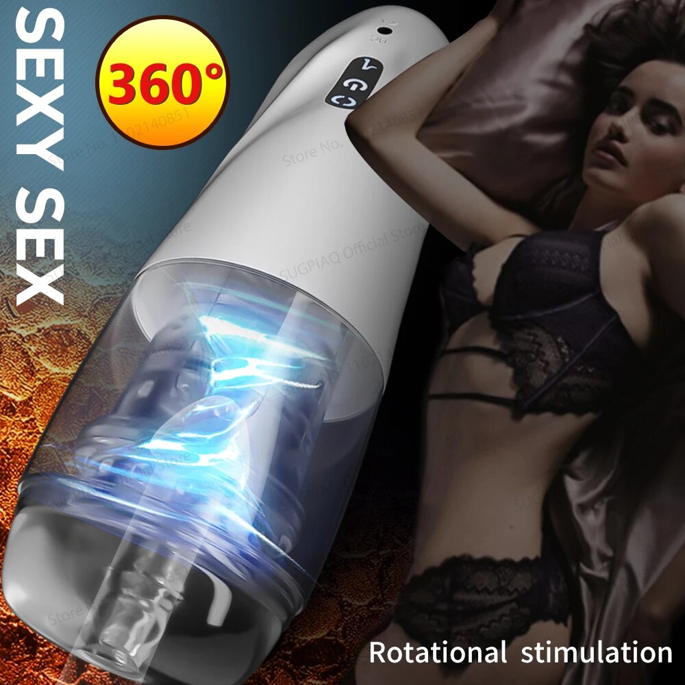 ชาย Masturbator อัตโนมัติหมุนกระเป๋า Pusssy อมควยซิลิโคนช่องคลอดเซ็กซ์ทอยผู้ใหญ่เครื่อง Masturbation สำหรับเครื่องมือ - buysextoyth