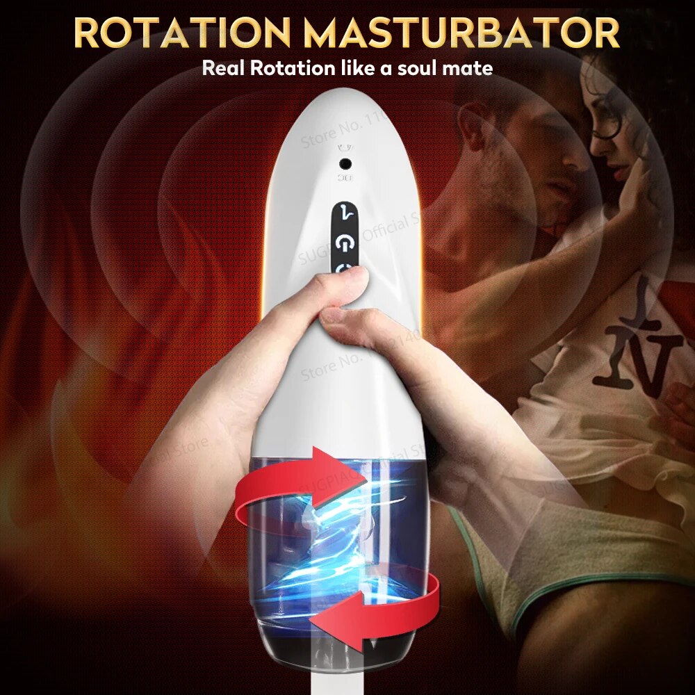 ชาย Masturbator อัตโนมัติหมุนกระเป๋า Pusssy อมควยซิลิโคนช่องคลอดเซ็กซ์ทอยผู้ใหญ่เครื่อง Masturbation สำหรับเครื่องมือ - buysextoyth