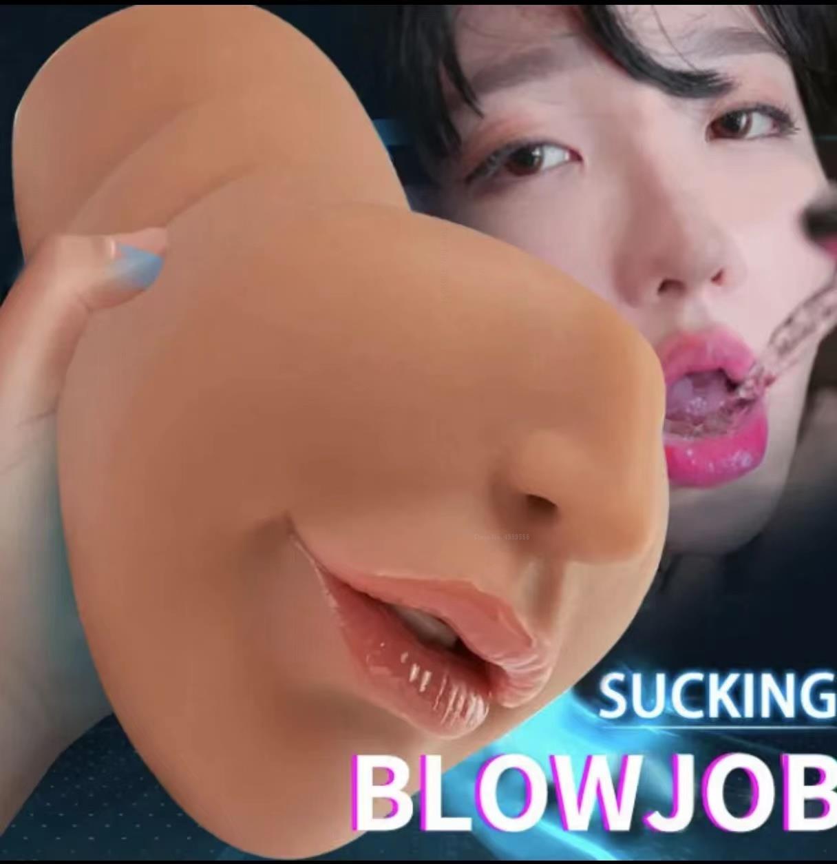 ชายอมควยคัพ Masturbator นุ่มจริงยางปลอมพ็อกเก็ตหี Thrust ช่องคลอดประดิษฐ์ Man Mouth การสำเร็จความใคร่ของเล่น - buysextoyth