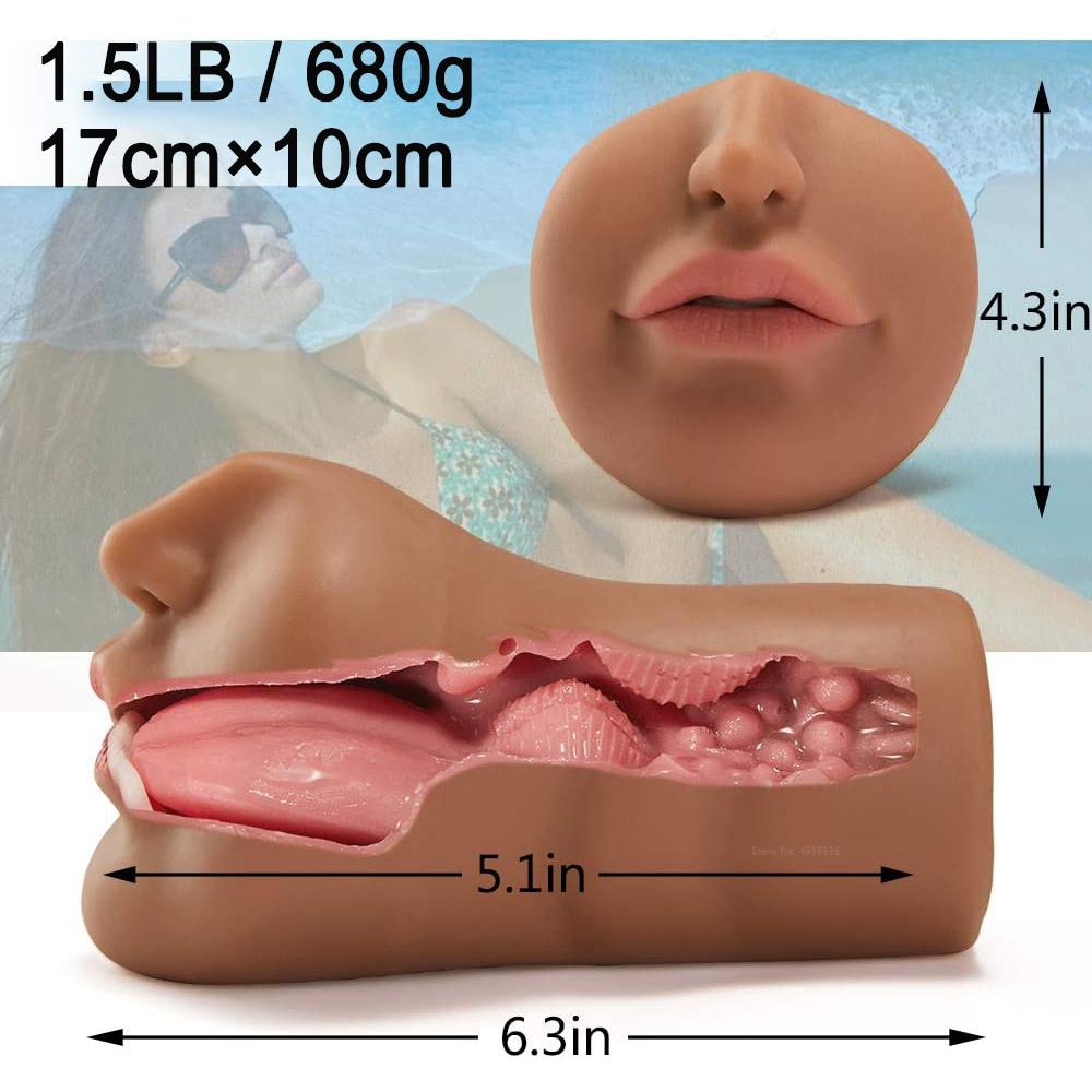 ชายอมควยคัพ Masturbator นุ่มจริงยางปลอมพ็อกเก็ตหี Thrust ช่องคลอดประดิษฐ์ Man Mouth การสำเร็จความใคร่ของเล่น - buysextoyth