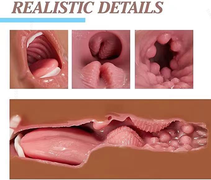 ชายอมควยคัพ Masturbator นุ่มจริงยางปลอมพ็อกเก็ตหี Thrust ช่องคลอดประดิษฐ์ Man Mouth การสำเร็จความใคร่ของเล่น - buysextoyth