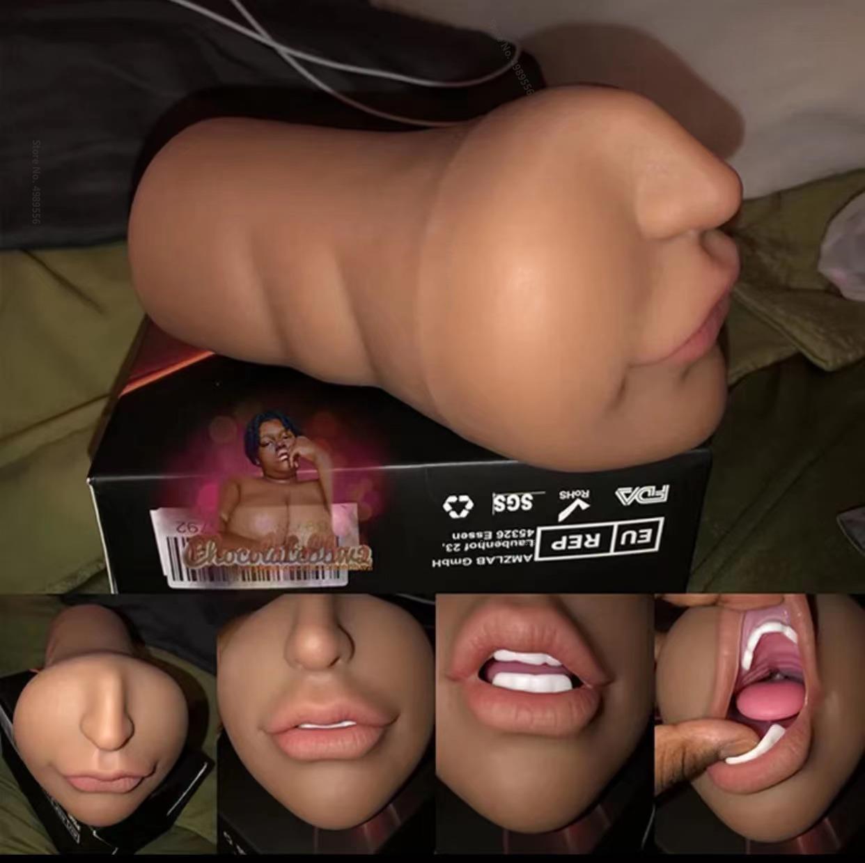 ชายอมควยคัพ Masturbator นุ่มจริงยางปลอมพ็อกเก็ตหี Thrust ช่องคลอดประดิษฐ์ Man Mouth การสำเร็จความใคร่ของเล่น - buysextoyth