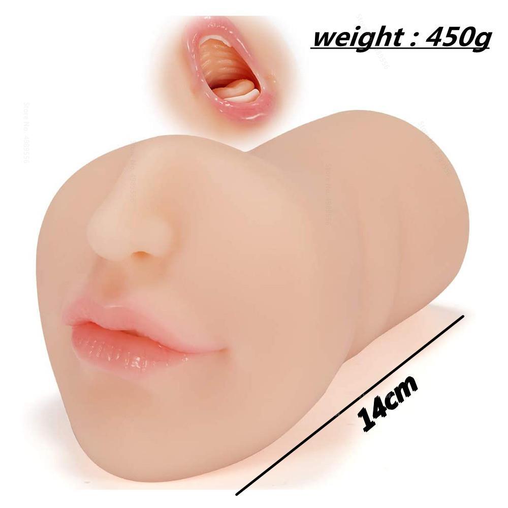 ชายอมควยคัพ Masturbator นุ่มจริงยางปลอมพ็อกเก็ตหี Thrust ช่องคลอดประดิษฐ์ Man Mouth การสำเร็จความใคร่ของเล่น - buysextoyth