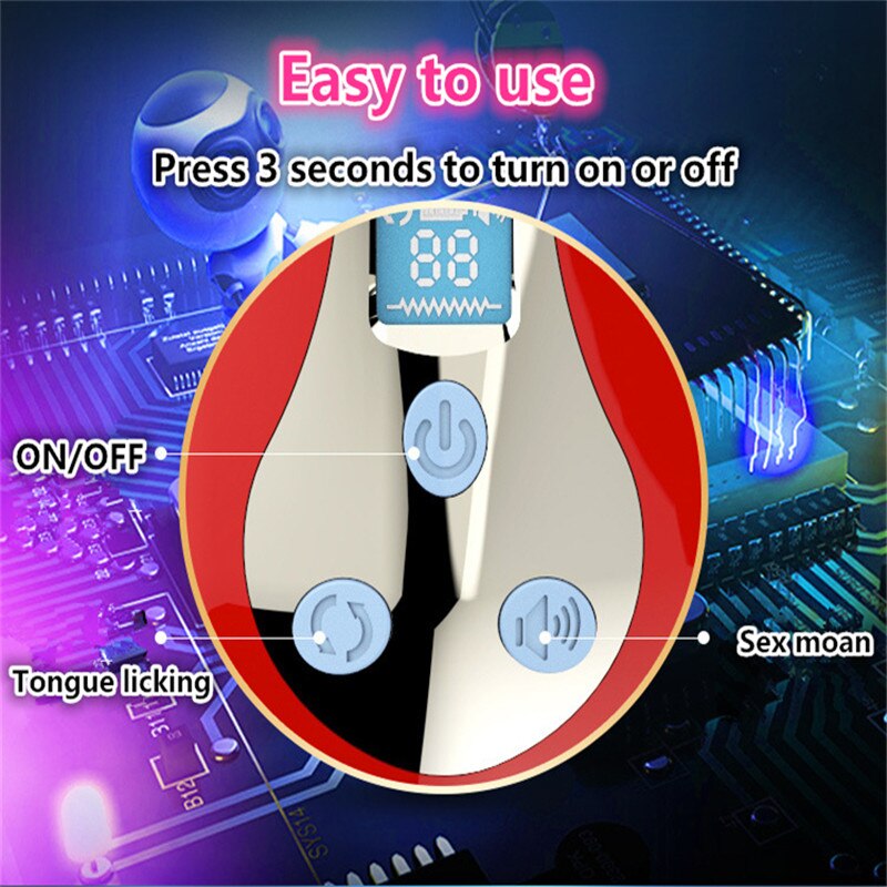 อมควยลิ้นเลียชาย Masturbator Vibrator สำหรับผู้ชายอัตโนมัติ Oral Deep Throat ช่องคลอด Masturbator ถ้วยความร้อนชายของเล่น - buysextoyth