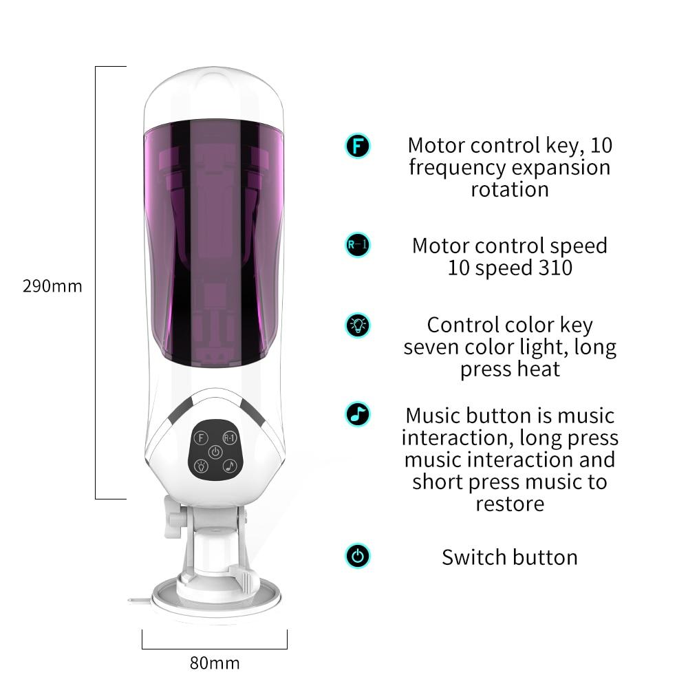 Men Vibrator Masturbator Cup Dick Telescopic Insertion Rotation Penis Sucking 10 Speeds Electric Adult Sex Toy for Man Sex Shops - buysextoyth