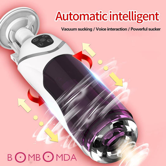 Men Vibrator Masturbator Cup Dick Telescopic Insertion Rotation Penis Sucking 10 Speeds Electric Adult Sex Toy for Man Sex Shops - buysextoyth