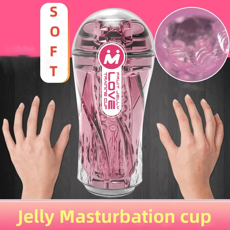 Men's Transparent Massage Masturbator Adult Erotic Toys Vagina Masturbation Blowjob Male Piston Automatic Mastubator Real Vagina - buysextoyth
