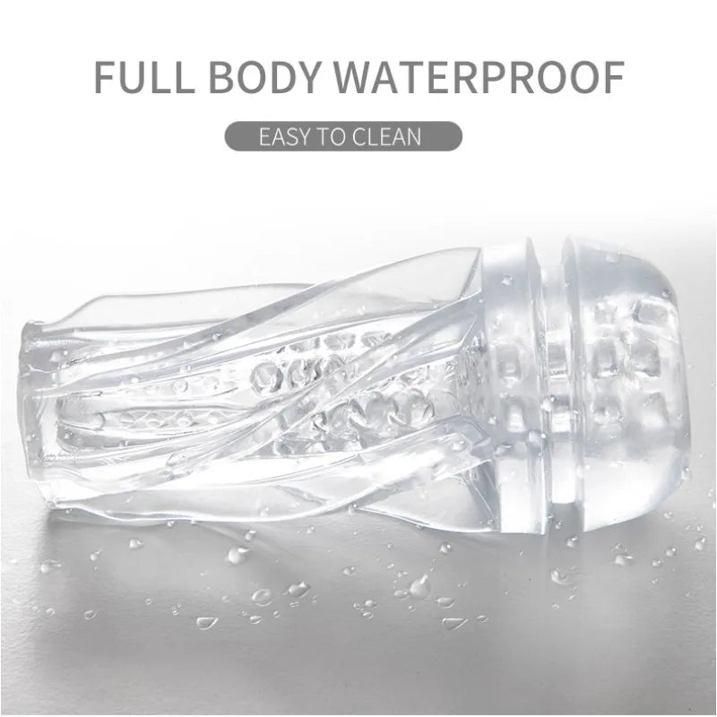 Men's Transparent Massage Masturbator Adult Erotic Toys Vagina Masturbation Blowjob Male Piston Automatic Mastubator Real Vagina - buysextoyth