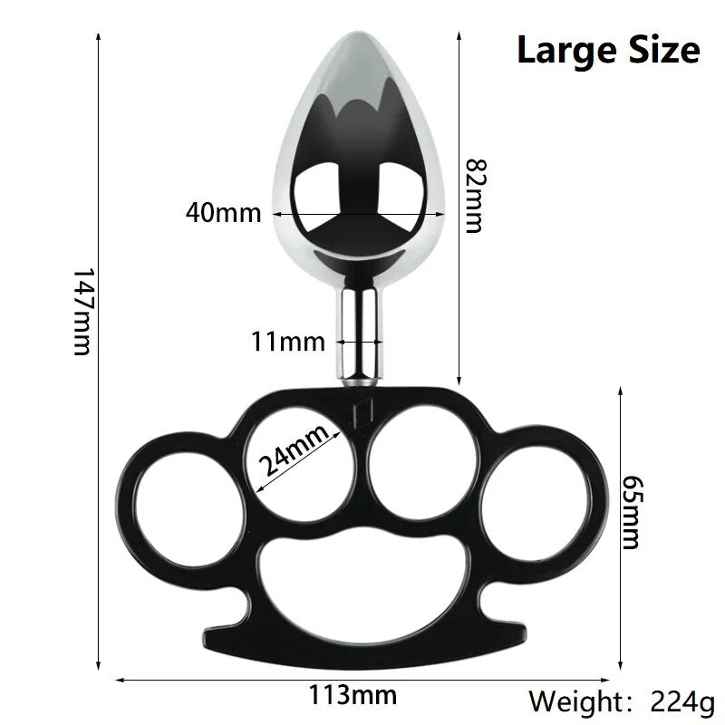 Metal Anal Beads Butt Plug Set Small Large Ass Anal Plug With Pull Hand Ring Dildo Steel Sex Toy Man Woman - buysextoyth