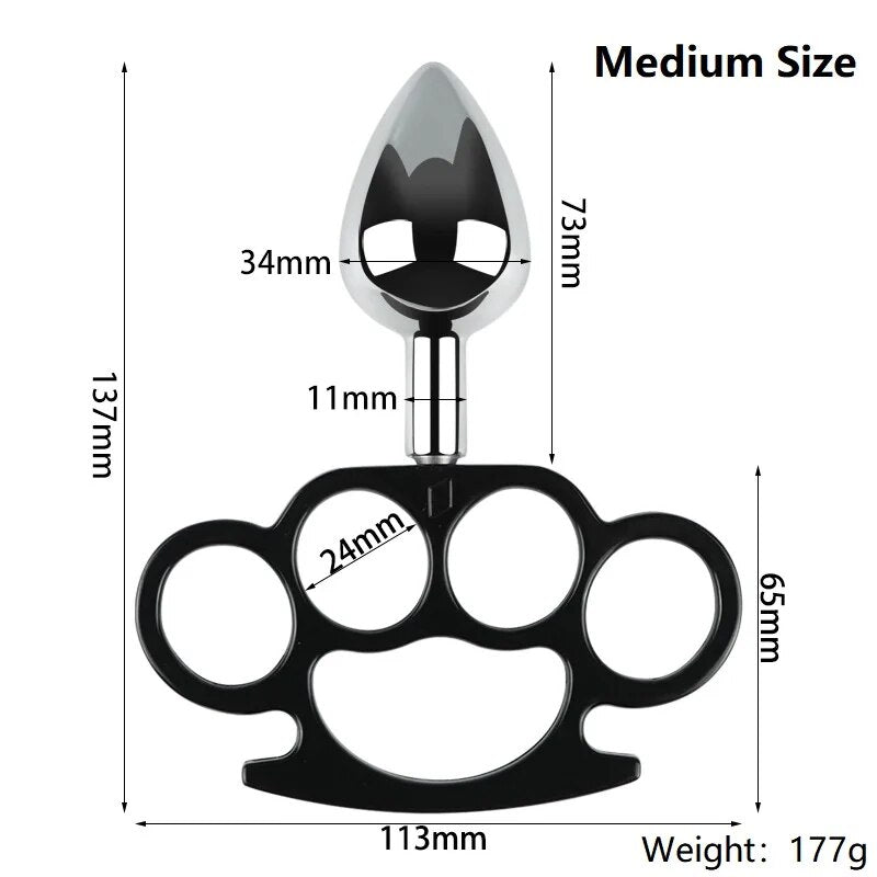 Metal Anal Beads Butt Plug Set Small Large Ass Anal Plug With Pull Hand Ring Dildo Steel Sex Toy Man Woman - buysextoyth