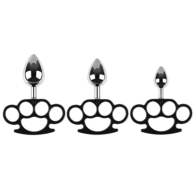 Metal Anal Beads Butt Plug Set Small Large Ass Anal Plug With Pull Hand Ring Dildo Steel Sex Toy Man Woman - buysextoyth
