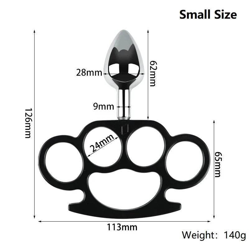 Metal Anal Beads Butt Plug Set Small Large Ass Anal Plug With Pull Hand Ring Dildo Steel Sex Toy Man Woman - buysextoyth