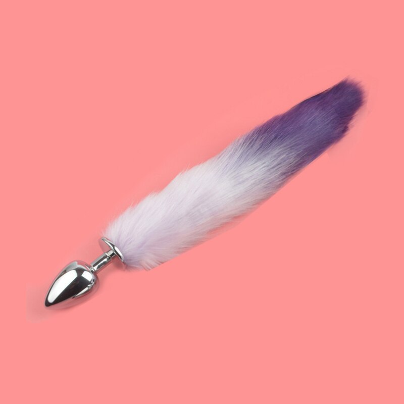 Metal with Gradient Color Fox Analplug Tail Flirting Anal Analplug Dilatation Ass Plug G Point Massage Masturbation Gay Sex Toys - buysextoyth