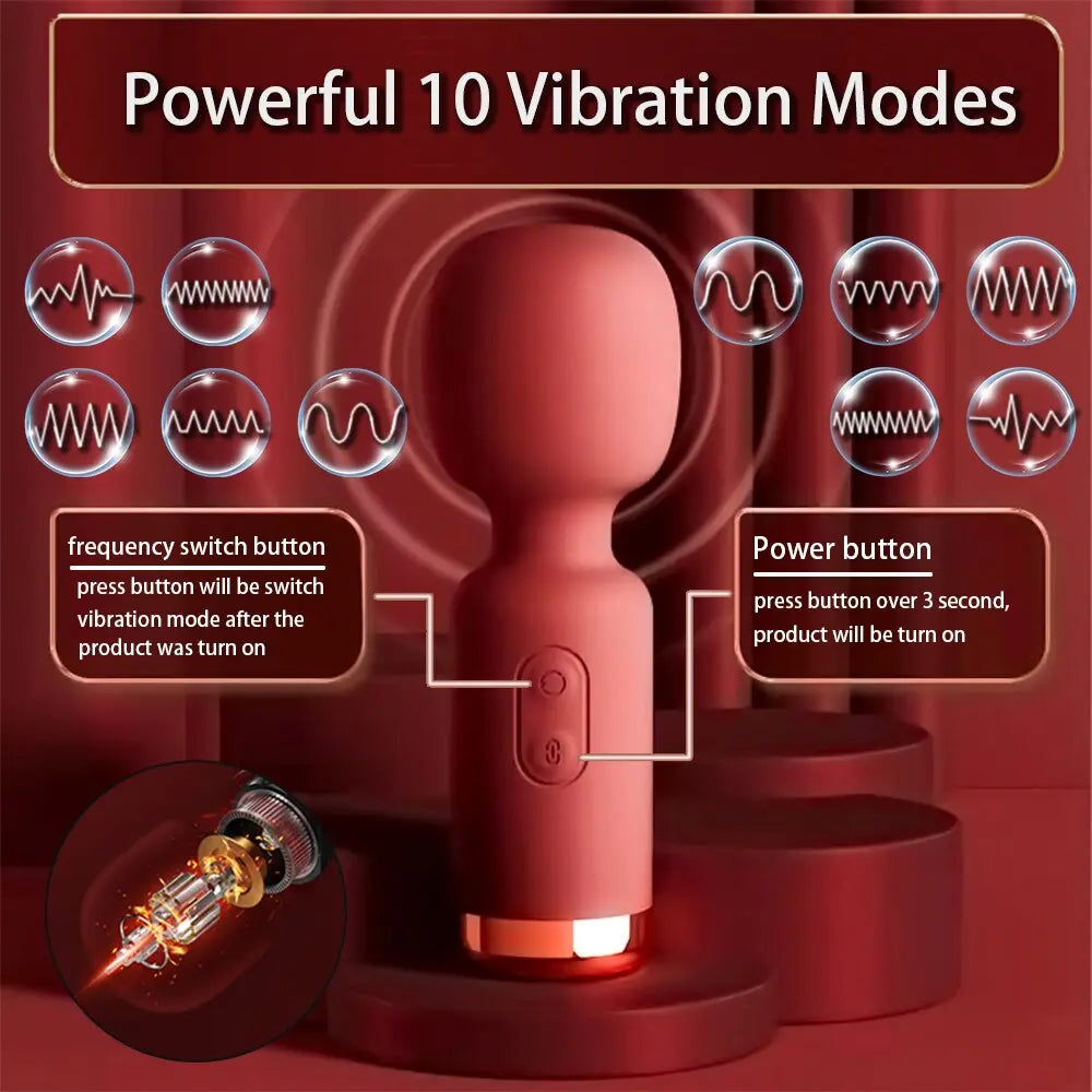 Mini AV Vibrator Magic Wand สำหรับผู้หญิงที่มีประสิทธิภาพ Clitoris Stimulator USB ชาร์จได้แบบพกพา Massager หญิงผู้ใหญ่สินค้าเซ็กซ์ทอย - buysextoyth