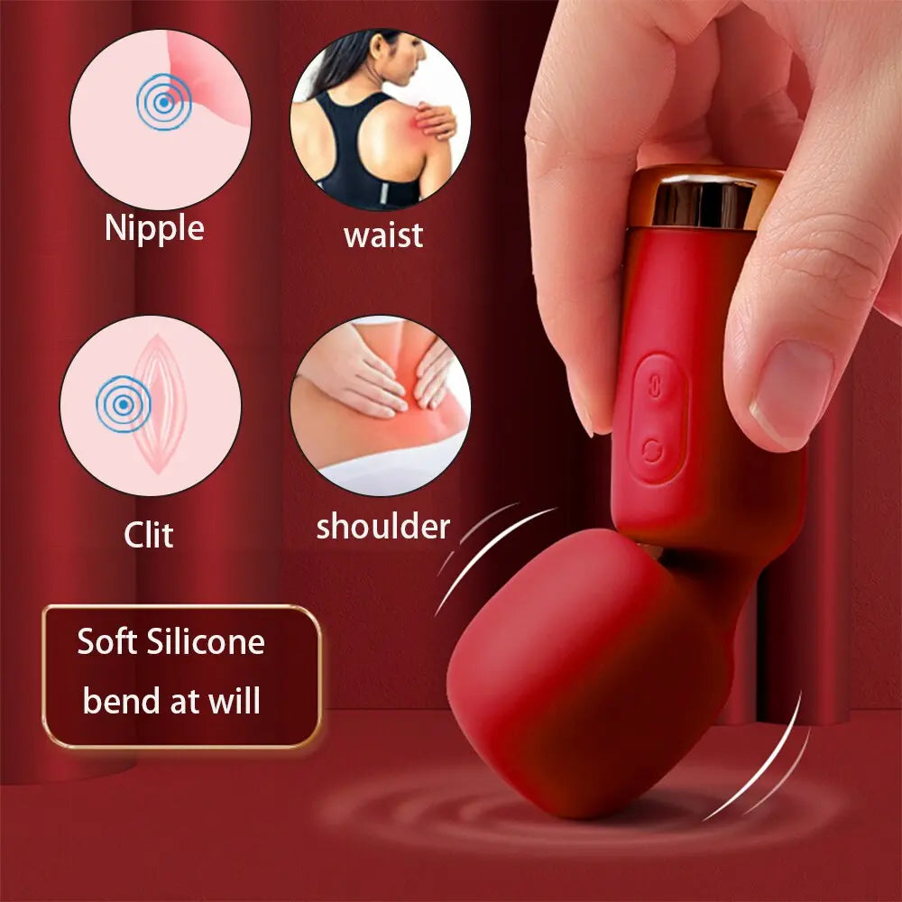 Mini AV Vibrator Magic Wand สำหรับผู้หญิงที่มีประสิทธิภาพ Clitoris Stimulator USB ชาร์จได้แบบพกพา Massager หญิงผู้ใหญ่สินค้าเซ็กซ์ทอย - buysextoyth