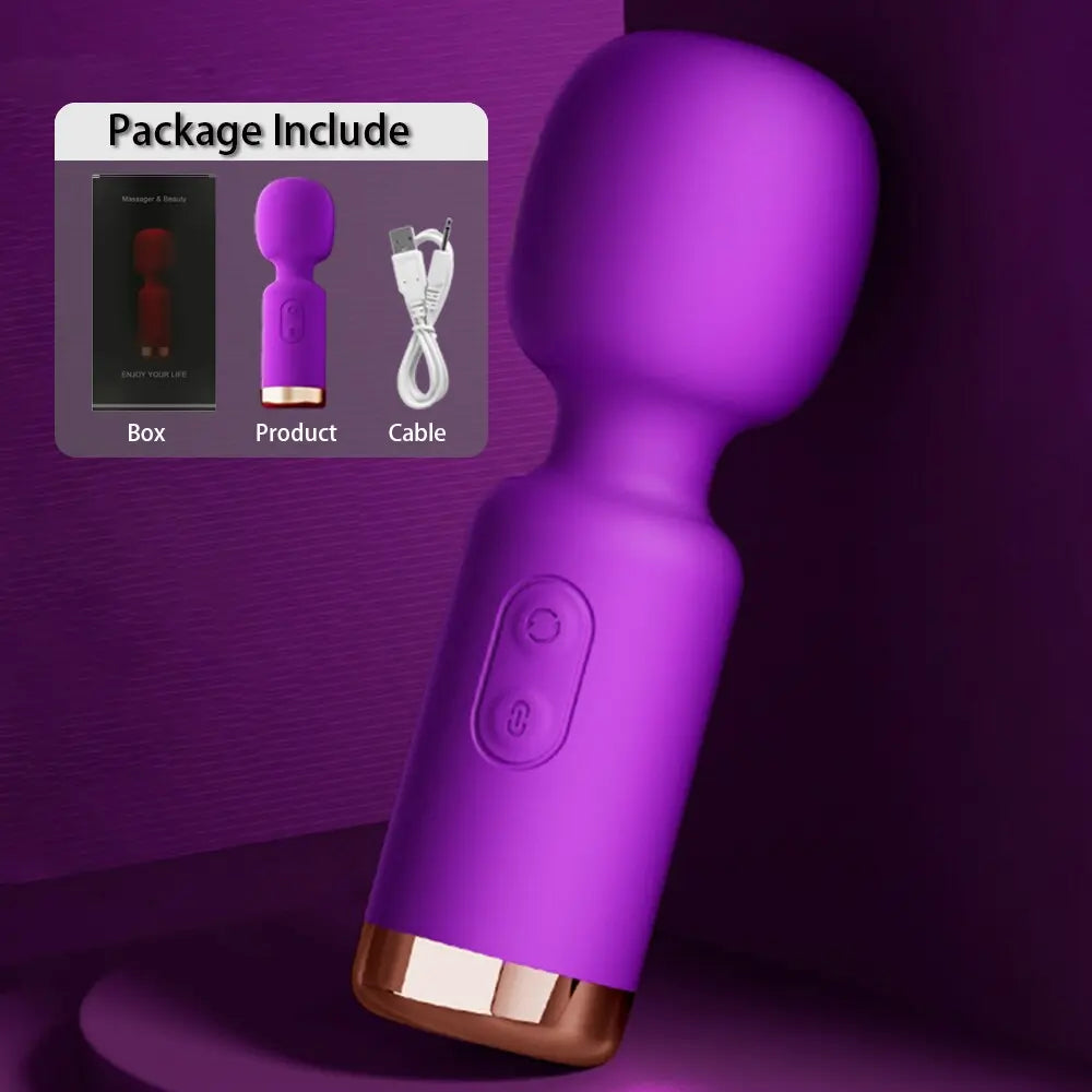 Mini AV Vibrator Magic Wand สำหรับผู้หญิงที่มีประสิทธิภาพ Clitoris Stimulator USB ชาร์จได้แบบพกพา Massager หญิงผู้ใหญ่สินค้าเซ็กซ์ทอย - buysextoyth