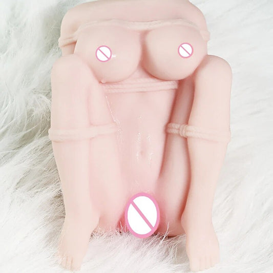 Mini ครึ่งตุ๊กตายางจริงหีความรู้สึกตูดชาย Masturbation ถ้วย Anus Dual Channel สมจริงหีเซ็กซ์ทอย - buysextoyth