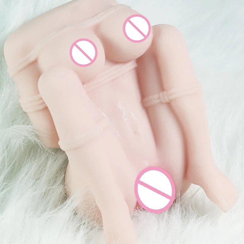 Mini ครึ่งตุ๊กตายางจริงหีความรู้สึกตูดชาย Masturbation ถ้วย Anus Dual Channel สมจริงหีเซ็กซ์ทอย - buysextoyth