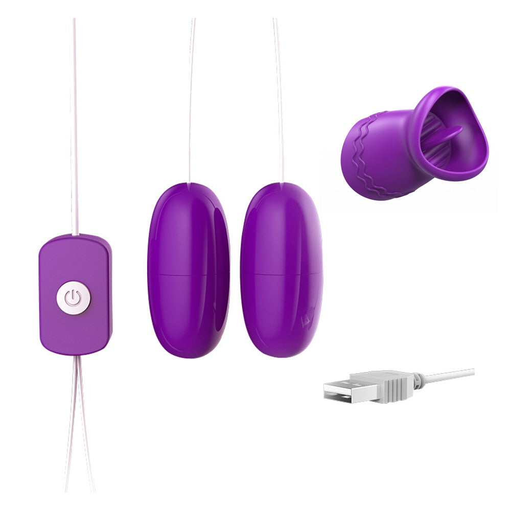 Multi-speed Tongue Oral Licking Vibrator USB Vibrating Egg G-spot Vagina Massage Clitoris Stimulator Sex Toys for Women Sex Shop - buysextoyth