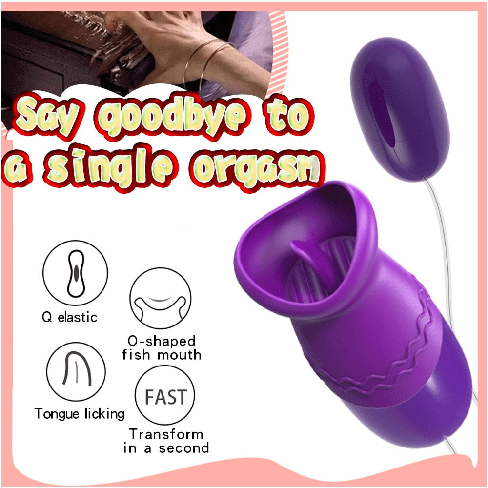 Multi-speed Tongue Oral Licking Vibrator USB Vibrating Egg G-spot Vagina Massage Clitoris Stimulator Sex Toys for Women Sex Shop - buysextoyth