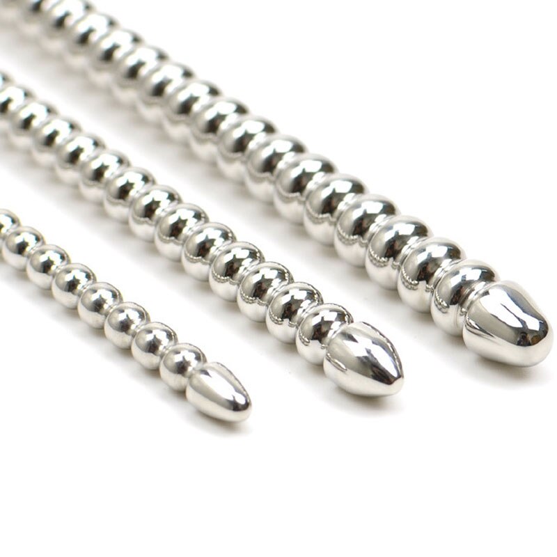 NEW Beaded Urethral Dilator Penis Plug Insert Sounding Rods Stainless Steel Stretching Catheters Male Chastity Sex Toys for Men - buysextoyth