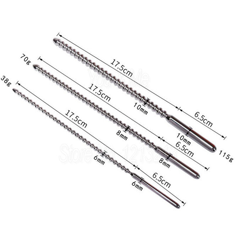 NEW Beaded Urethral Dilator Penis Plug Insert Sounding Rods Stainless Steel Stretching Catheters Male Chastity Sex Toys for Men - buysextoyth