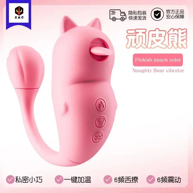 Naughty Bear Av Massage Vibrator Electric Tongue Gun Machine Female Masturbation Device Sex Toys Sex Toys - buysextoyth
