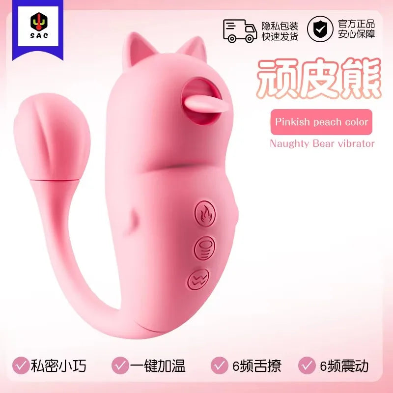 Naughty Bear Av Massage Vibrator Electric Tongue Gun Machine Female Masturbation Device Sex Toys Sex Toys - buysextoyth