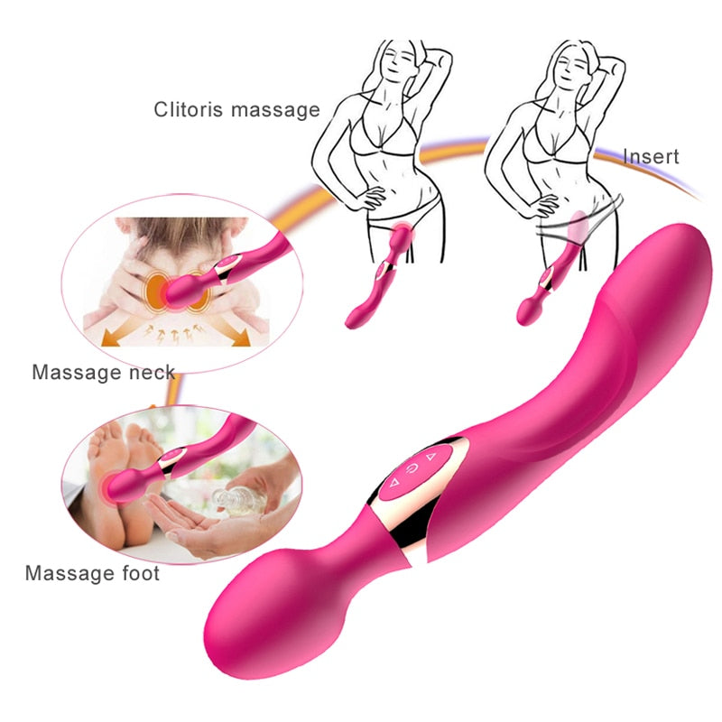 New AV Magic Wand G Spot Massager. USB Charge Big Stick Vibrators for Women Female Sexy Clit Vibrator Adult Sex Toys for Woman - buysextoyth