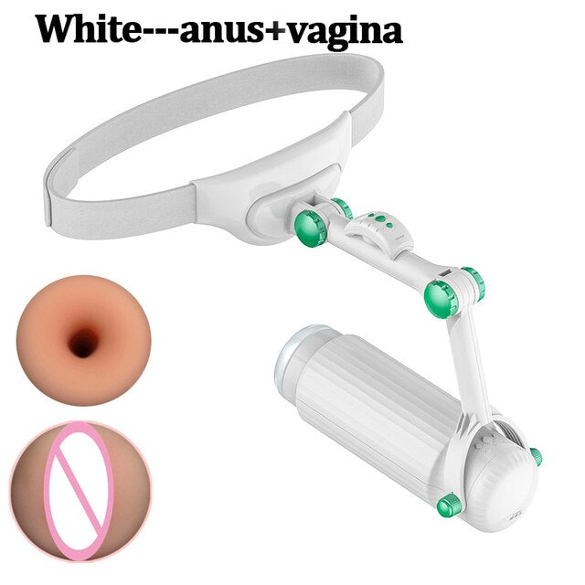 New Automatic Telescopic Wearable Male Masturbator Adjustable Articulate Arm Oral Anal Sex Machine Sex Toys for Men Masturbation - buysextoyth