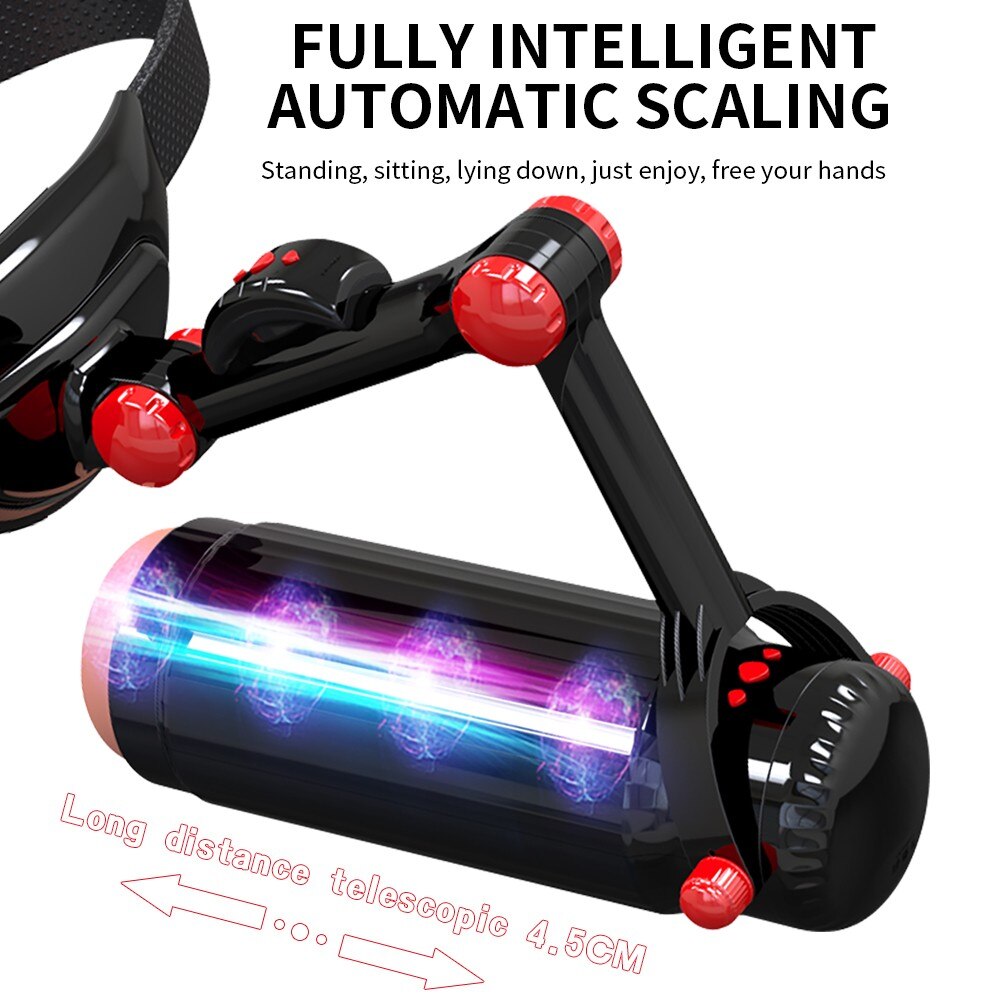 New Automatic Telescopic Wearable Male Masturbator Adjustable Articulate Arm Oral Anal Sex Machine Sex Toys for Men Masturbation - buysextoyth