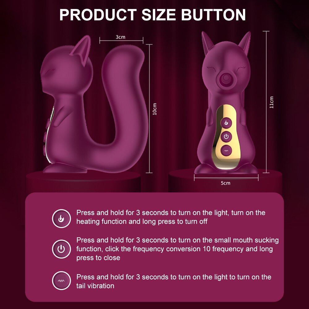 New Big กระรอก Clit Sucker ช่องคลอดดูด Vibrator หญิง Clitoris สูญญากาศกระตุ้นหัวนมของเล่นเซ็กซี่สำหรับผู้หญิง Vibrator - buysextoyth