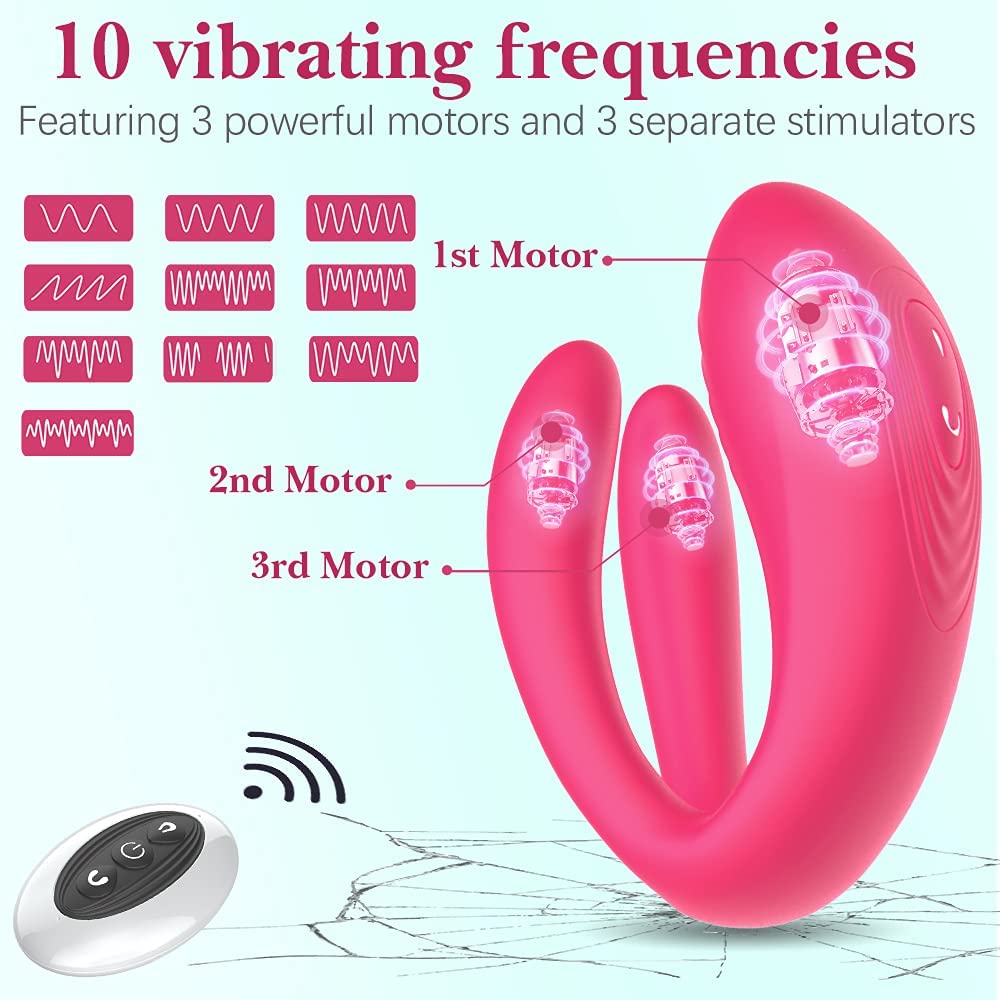 New Couple Vibrator Sex Toys 3 Motor Couple Vibrators 25M Remote Control Dildo Anal Vibrator Stimulator for Couples and Women - buysextoyth