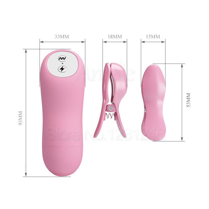 New Electric Shock Nipple Vibrator Vibrating Nipple Clamps Breast Massage Labia Clitoris Pussy Clip Vibrators Sex Toys for Women - buysextoyth