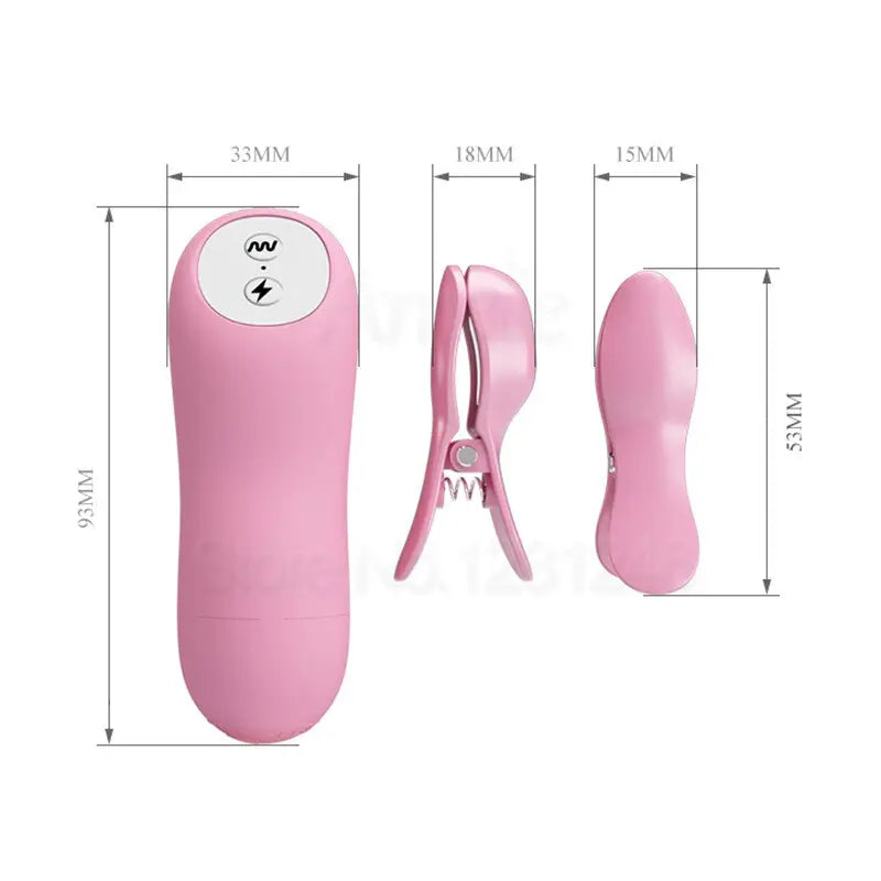 New Electric Shock Nipple Vibrator Vibrating Nipple Clamps Breast Massage Labia Clitoris Pussy Clip Vibrators Sex Toys for Women - buysextoyth