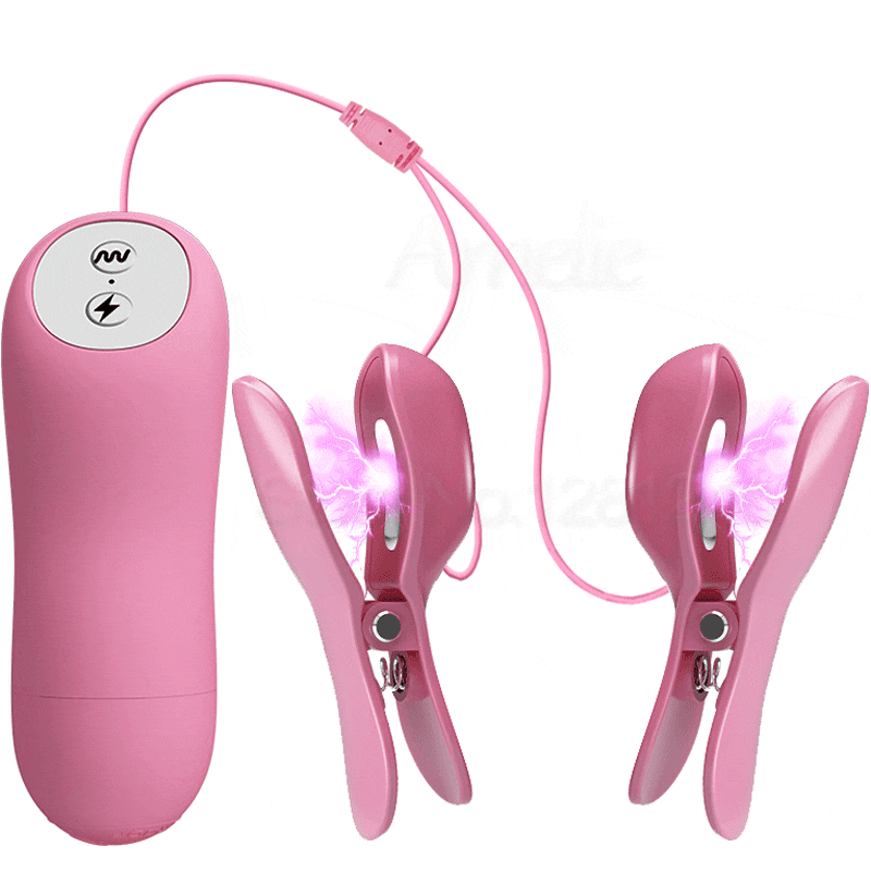 New Electric Shock Nipple Vibrator Vibrating Nipple Clamps Breast Massage Labia Clitoris Pussy Clip Vibrators Sex Toys for Women - buysextoyth