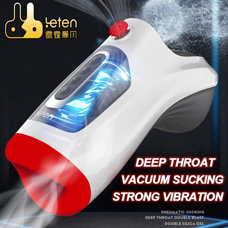 New Leten Automatic Pneumatic Vacuum Deep Throat Sucking Male Masturbator Cup Real Oral Blowjob Vibrator Sex Machine for Men Gay - buysextoyth
