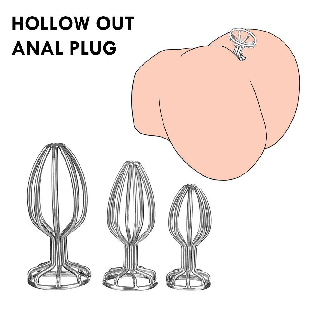 New Style Metal Anal Plug Hollow Out Butt Plug Dildo for Women Couple Masturbator Intimate Goods Anal Toys Sex Toys for Adults18 - buysextoyth