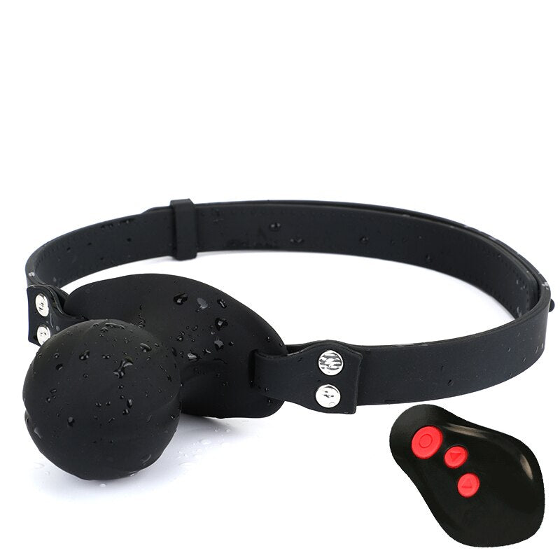 New Wireless Remote Control Electric Shock Open Mouth Gag Harness Restraint Slave Bondage BDSM Adult Games Sex Toys for Couples - buysextoyth