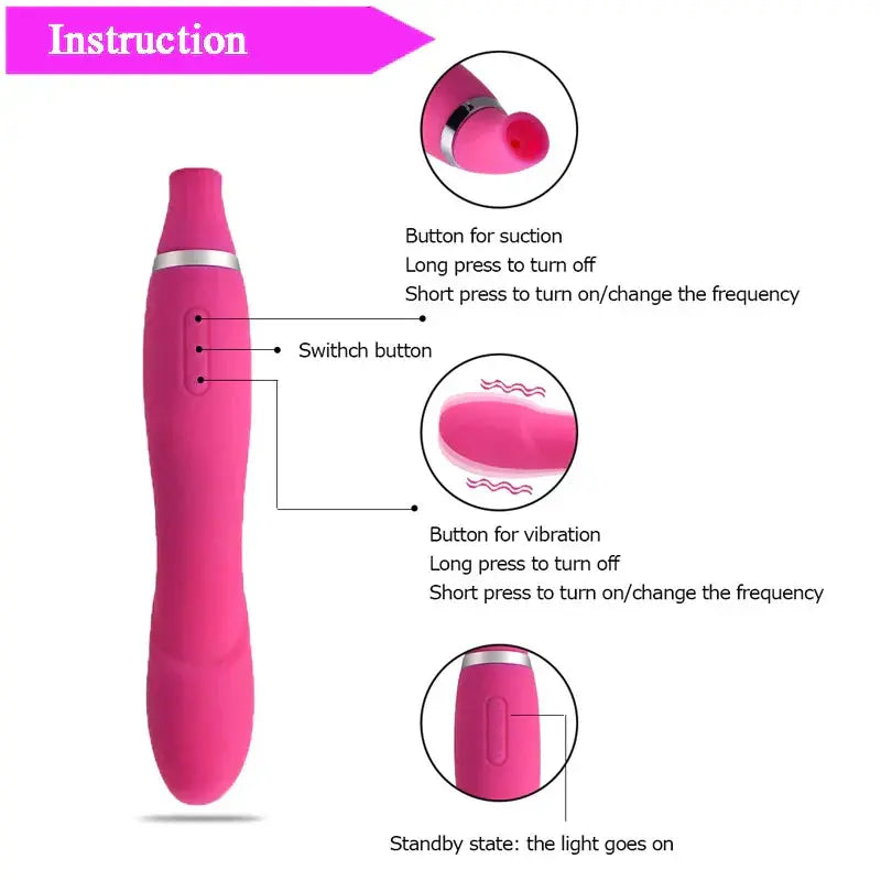 Nipple Clit Sucking Vibrator AV Magic Vibrating Masturbation Vigina Massage Climax Fetish Suction Vibrator Sex Toys for Women - buysextoyth