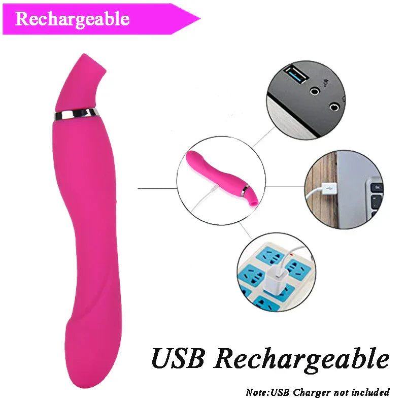 Nipple Clit Sucking Vibrator AV Magic Vibrating Masturbation Vigina Massage Climax Fetish Suction Vibrator Sex Toys for Women - buysextoyth