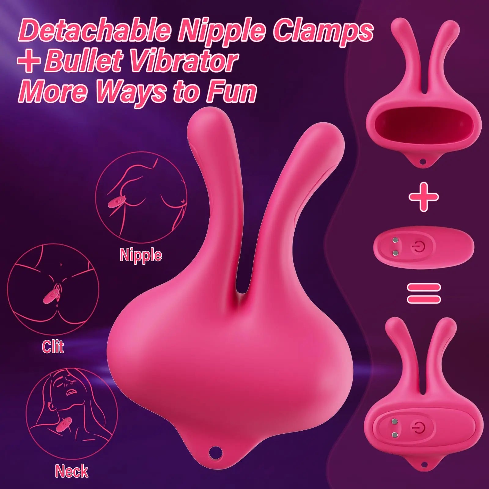 Nipple Vibrator Vibrating Nipple Clamps Women Sex Toys Clip Breast Massage Stimulation Masturbator BDSM Adult Toys for Female - buysextoyth