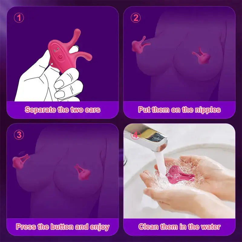 Nipple Vibrator Vibrating Nipple Clamps Women Sex Toys Clip Breast Massage Stimulation Masturbator BDSM Adult Toys for Female - buysextoyth