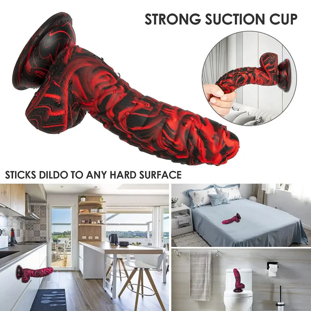 Couple's World Mixed Color Alien Dinosaur Scales Simulation Dildo Women's Liquid Silicone Dild Sexy Masturbator - buysextoyth