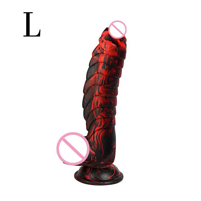 Couple's World Mixed Color Alien Dinosaur Scales Simulation Dildo Women's Liquid Silicone Dild Sexy Masturbator - buysextoyth